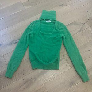 Simonett L'Artrow Korean Designer Green Turtleneck Top